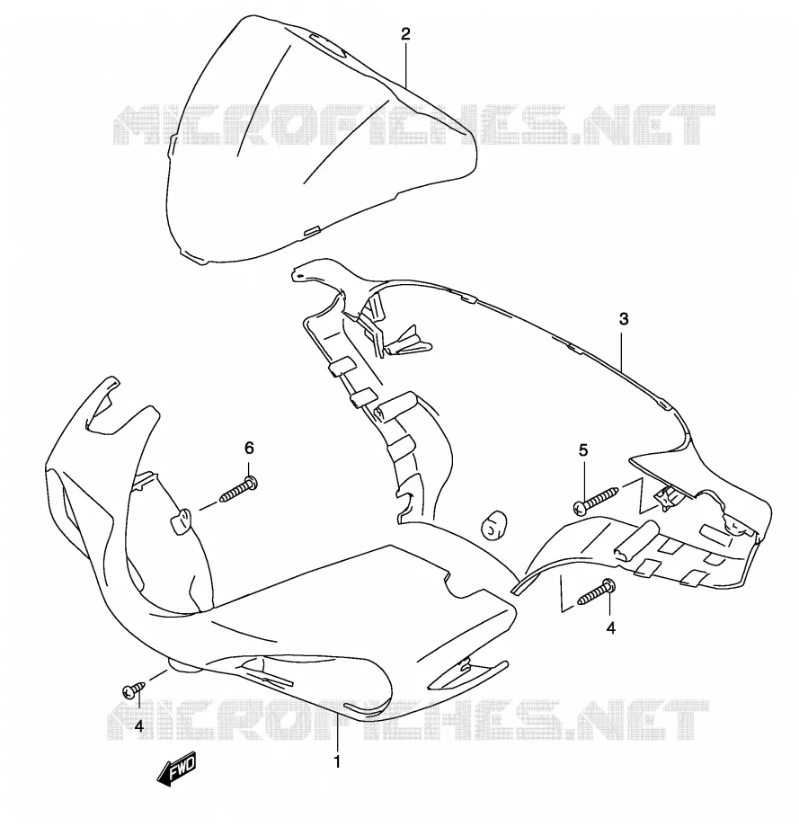 FRONT KUIP (MODELE AY50 K2) Suzuki SCOOTER 50 KATANA 2002  AY50K2(P19)
