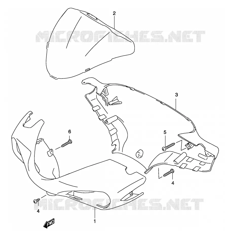 FRONT KUIP (MODELE AY50WR K1/K2) Suzuki SCOOTER 50 KATANA 2002  AY50K2(P19)
