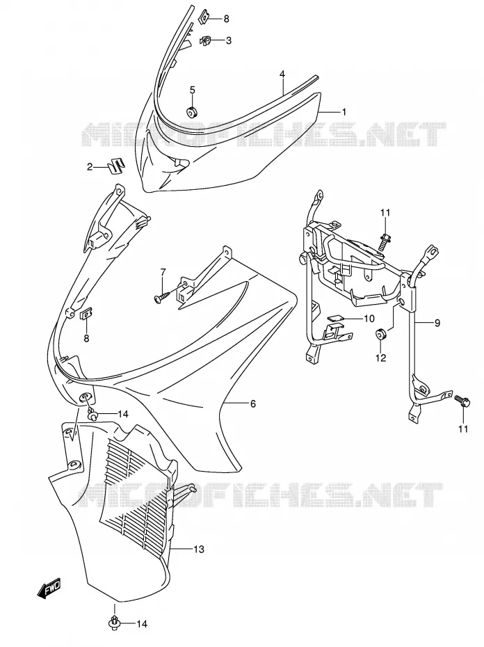 FRONT KUIP (MODELE K5/K6) Suzuki SCOOTER 400 BURGMAN 2004  AN400K4(E2)