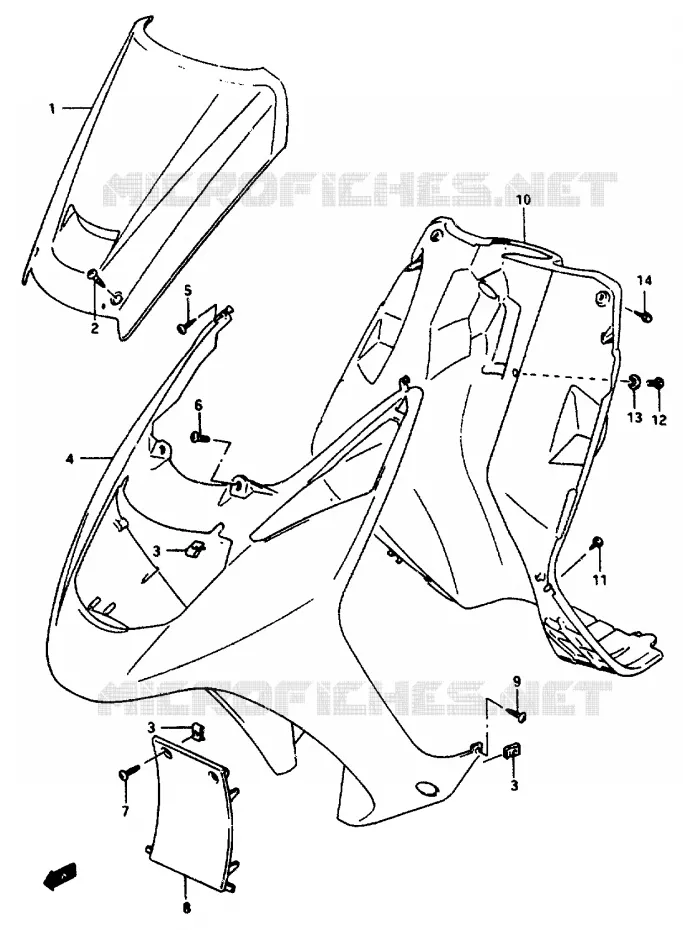 FRONT KUIP Suzuki SCOOTER 50 AP 1996  AP50T(R/S/T)