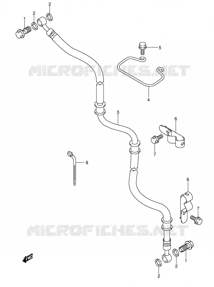 FRONT REMSLANG (MODELE K3) Suzuki SCOOTER 400 BURGMAN 2005  AN400K5(E2)