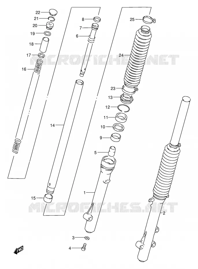 FRONT SCHOKDEMPER Suzuki MOTO 200 DF 1996  DF200ET(E24)