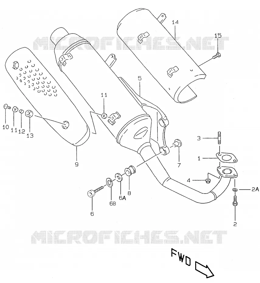 GELUIDDEMPER (model AY50 X/Y P39) Suzuki SCOOTER 50 KATANA 2000  AY50WY(V/W/X/Y)