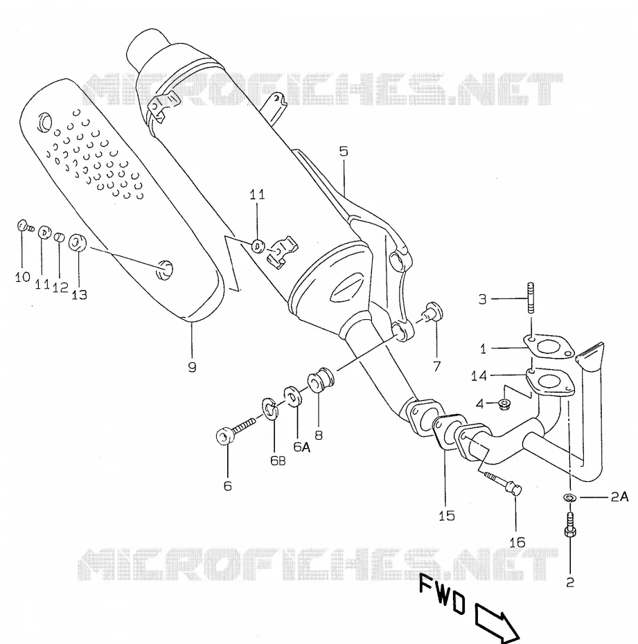 GELUIDDEMPER (model W P4) Suzuki SCOOTER 50 KATANA 2000  AY50WRY(V/W/X/Y)