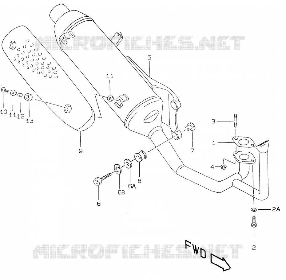 GELUIDDEMPER (model X/Y P26) Suzuki SCOOTER 50 KATANA 2001  AY50WRK1(V/W/X/Y)