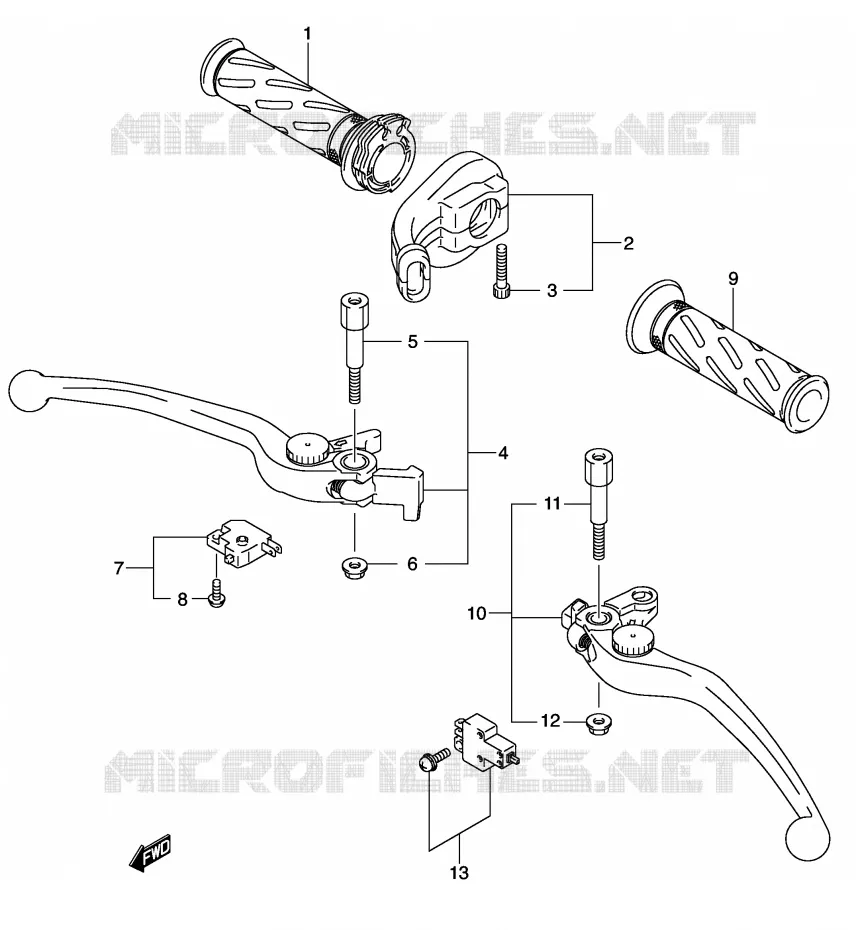 HANDGRIPS - LEVERS Suzuki MOTO 1000 V-STROM 2002  DL1000K2(E2)