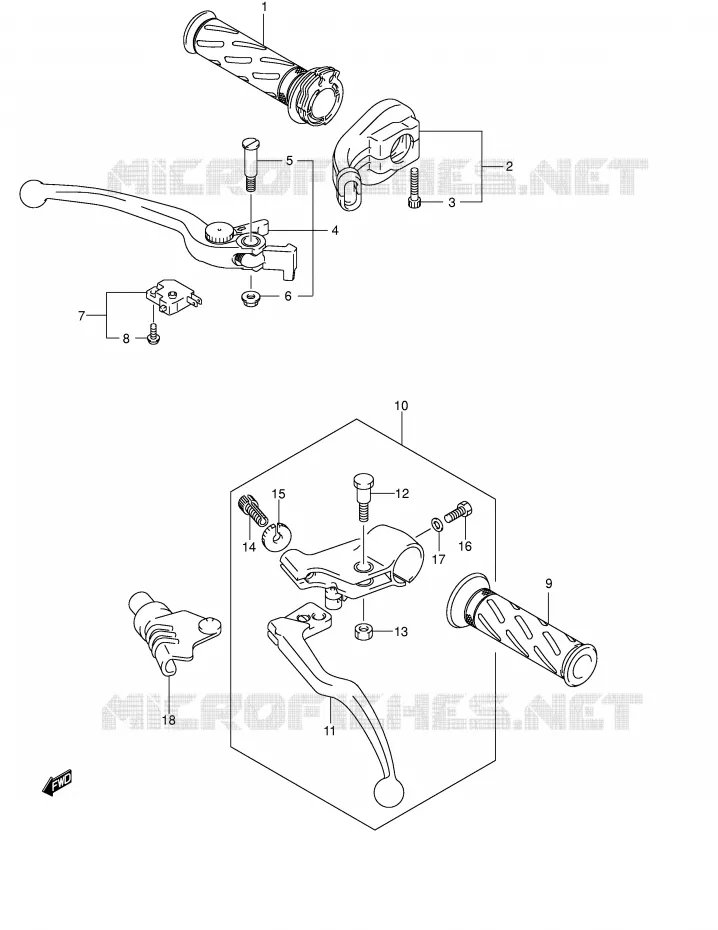 HANDGRIPS - LEVERS Suzuki MOTO 650 V-STROM 2006  DL650U3K6(E2)