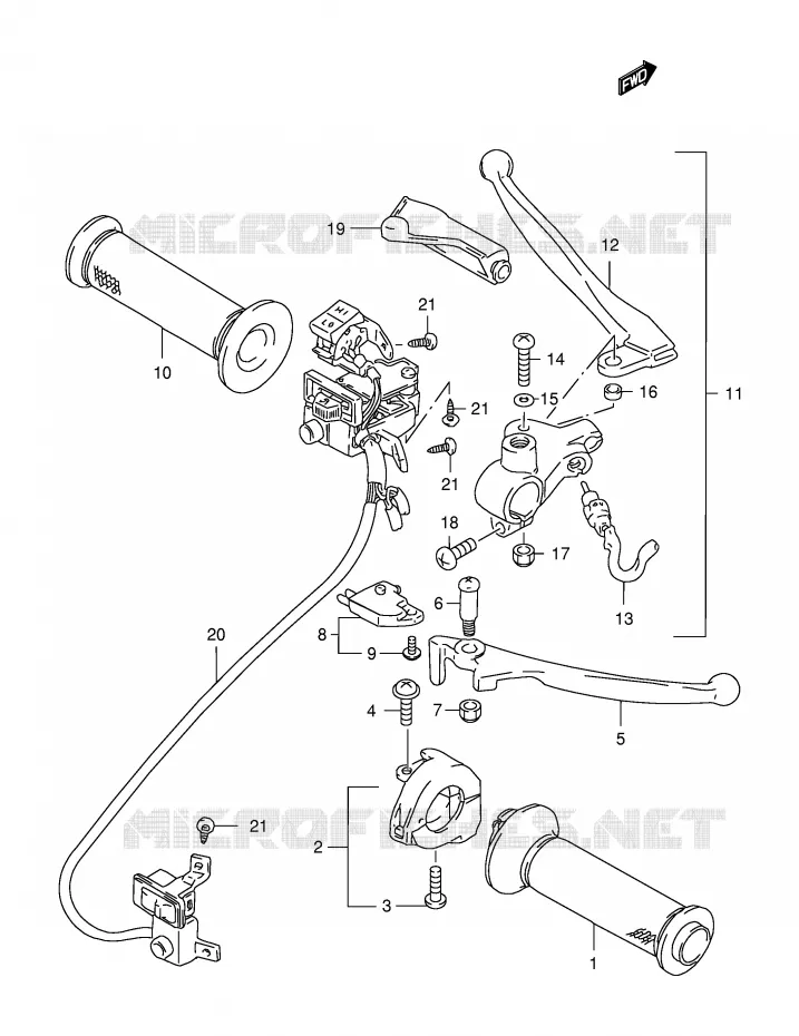 HANDGRIPS - LEVERS Suzuki SCOOTER 150 BURGMAN 2000  AN150Y(E34)