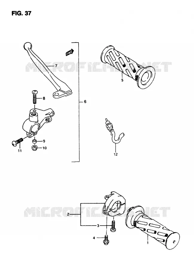HANDGRIPS - LEVERS Suzuki SCOOTER 50 AP 2007  AP50R7(T/7/V)