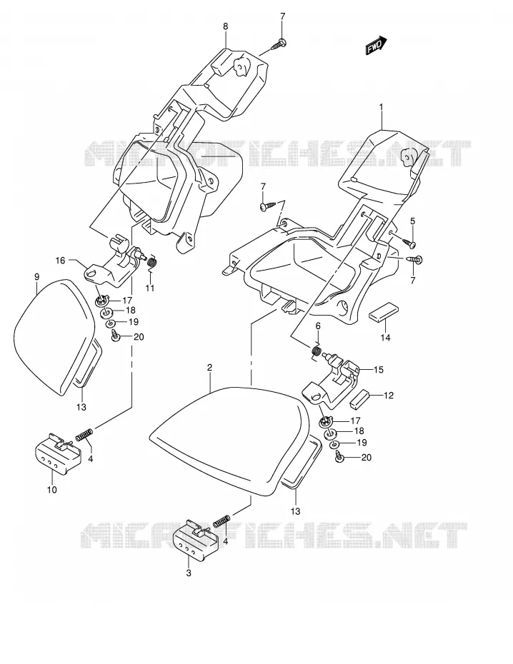 HANDSCHOENENKASTJE (MODELE K4/K5/K6) Suzuki SCOOTER 400 BURGMAN 2004  AN400K4(E2)