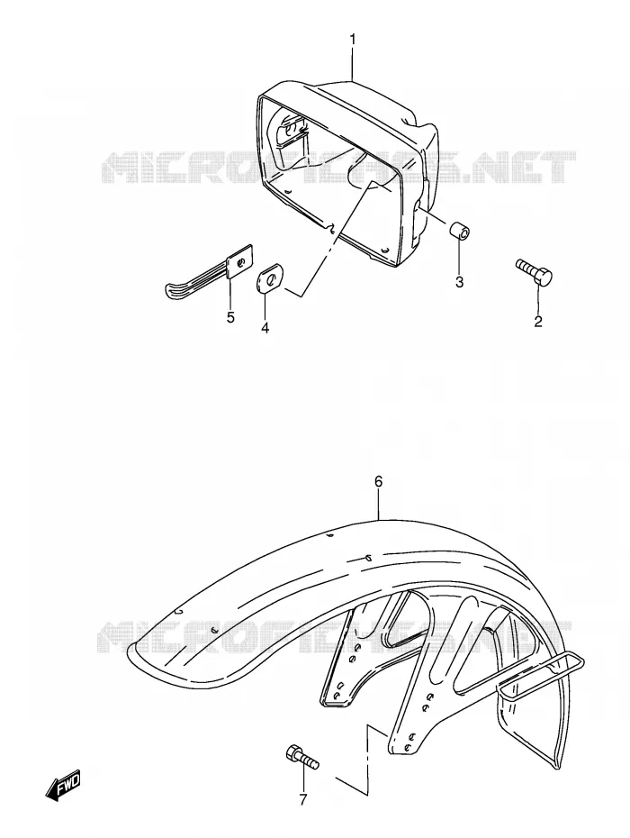 HEADLIGHT BOWL - FRONT FENDER Suzuki MOTO 115 AP 1998  AX115SW(E71)
