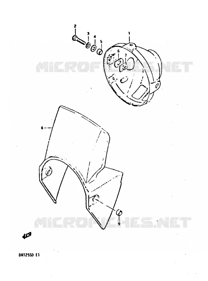 HEADLIGHT BOWL Suzuki MOTO 125 DR 1983  DR125SD(Z/D)