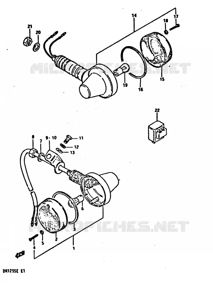INDICATOREN (E18) Suzuki MOTO 125 DR 1984  DR125SE