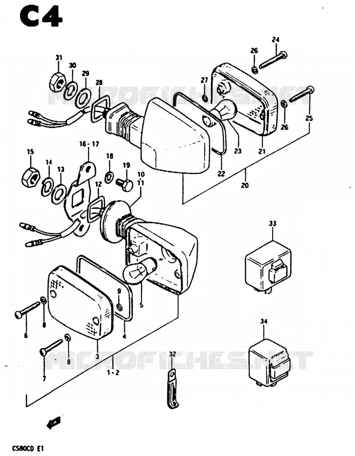 INDICATOREN (E2, E17, E22) Suzuki SCOOTER 80 CS 1983  CS80LD