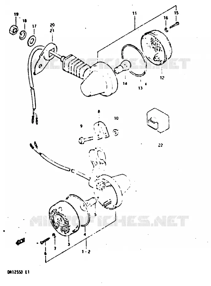INDICATOREN (E2, E4, E15, E17, E21, E25) Suzuki MOTO 125 DR 1982  DR125SZ(Z/D)