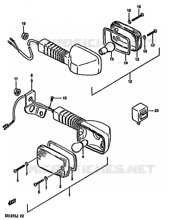 INDICATOREN (E2,E15,E18,E21) Suzuki MOTO 125 DR 1985  DR125SF(F/H/J)