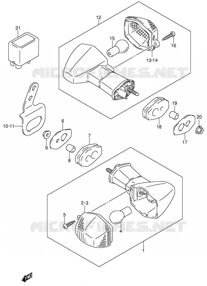 INDICATOREN (MODELE Y/K1) Suzuki MOTO 400 DR-Z 2003  DR-Z400SK3(E2)