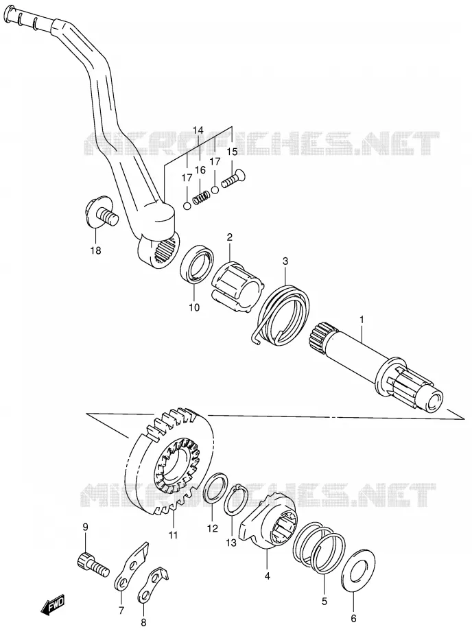 KICKSTARTER  (DR-Z400Y/K1/K2/K3/K4) Suzuki MOTO 400 DR-Z 2000  DR-Z400Y(E1)