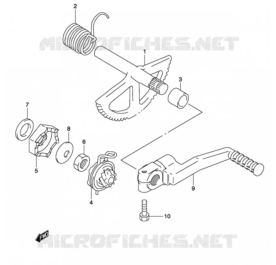 KICKSTARTER  (MODELE K1/K2) Suzuki SCOOTER 50 KATANA 2003  AY50WK3(P19)