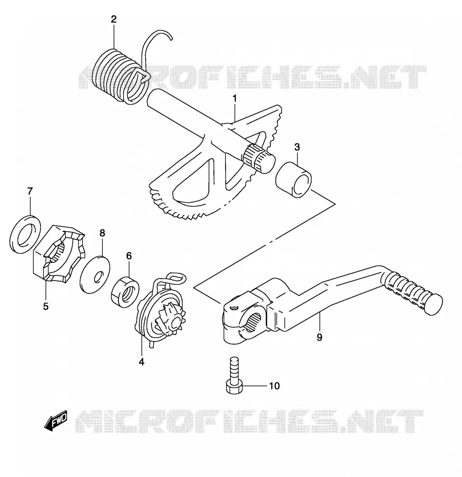 KICKSTARTER  (MODELE K3/K4) Suzuki SCOOTER 50 KATANA 2001  AY50WRK1(P19)