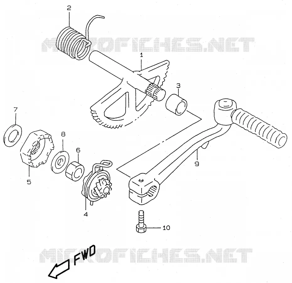KICKSTARTER (model V/W) Suzuki SCOOTER 50 KATANA 2000  AY50WRY(V/W/X/Y)
