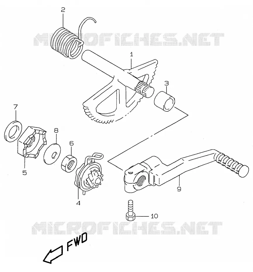 KICKSTARTER (model X/Y/K1) Suzuki SCOOTER 50 KATANA 1998  AY50WRW(V/W/X/Y)