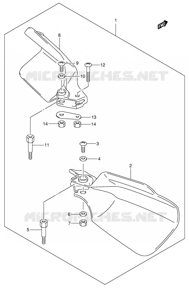KNUCKLE COVERS (MODELE Y/K1/K2 OPT) Suzuki MOTO 400 DR-Z 2002  DR-Z400SK2(E3/E28)