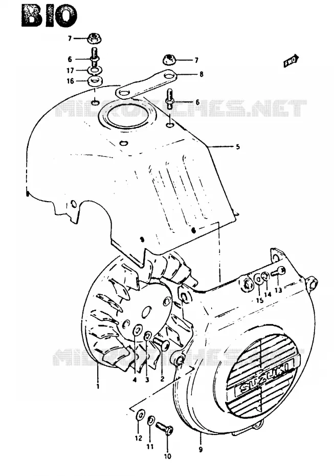 KOELVENTILATOR (MODELE D) Suzuki SCOOTER 50 CS 1982  CS50DZ(Z/D)