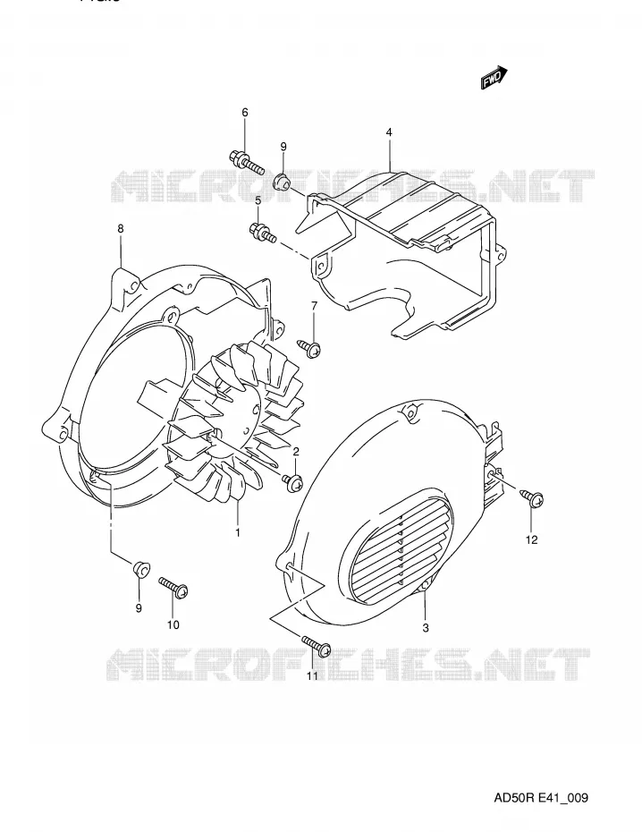 KOELVENTILATOR (MODELE L,MODELE K E6) Suzuki SCOOTER 50 AD 1994  AD50R(E41)