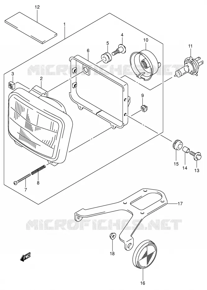 KOPLAMP (DR-Z400EK2/EK3/EK4 E24) Suzuki MOTO 400 DR-Z 2003  DR-Z400K3(E1)