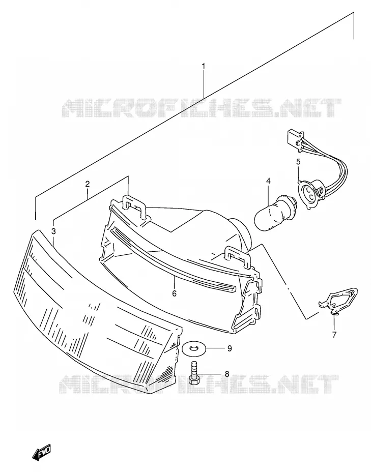 KOPLAMP (F.NO.219351~) Suzuki SCOOTER 100 ADDRESS 1997  AG100V(E71)