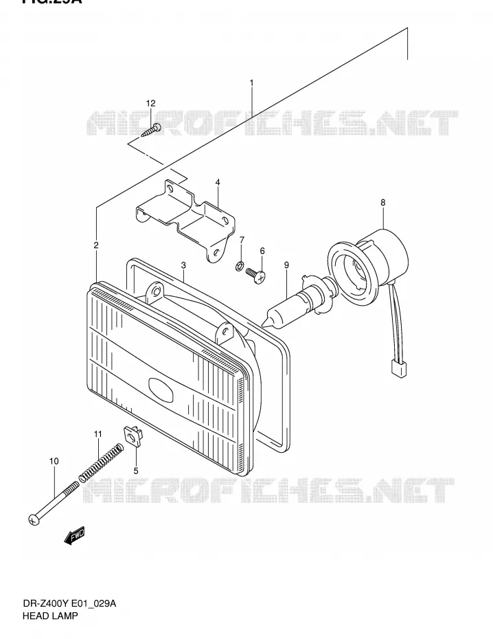 KOPLAMP (MODELE K2/K3/K4) Suzuki MOTO 400 DR-Z 2003  DR-Z400K3(E1)