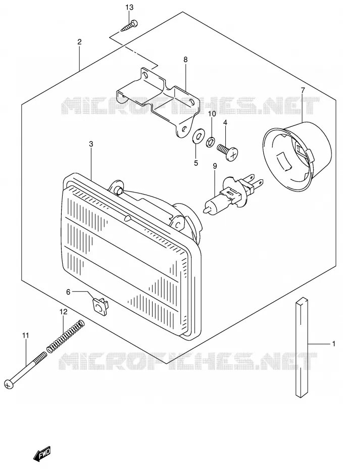 KOPLAMP (MODELE Y/K1) Suzuki MOTO 400 DR-Z 2001  DR-Z400EK1(E1)