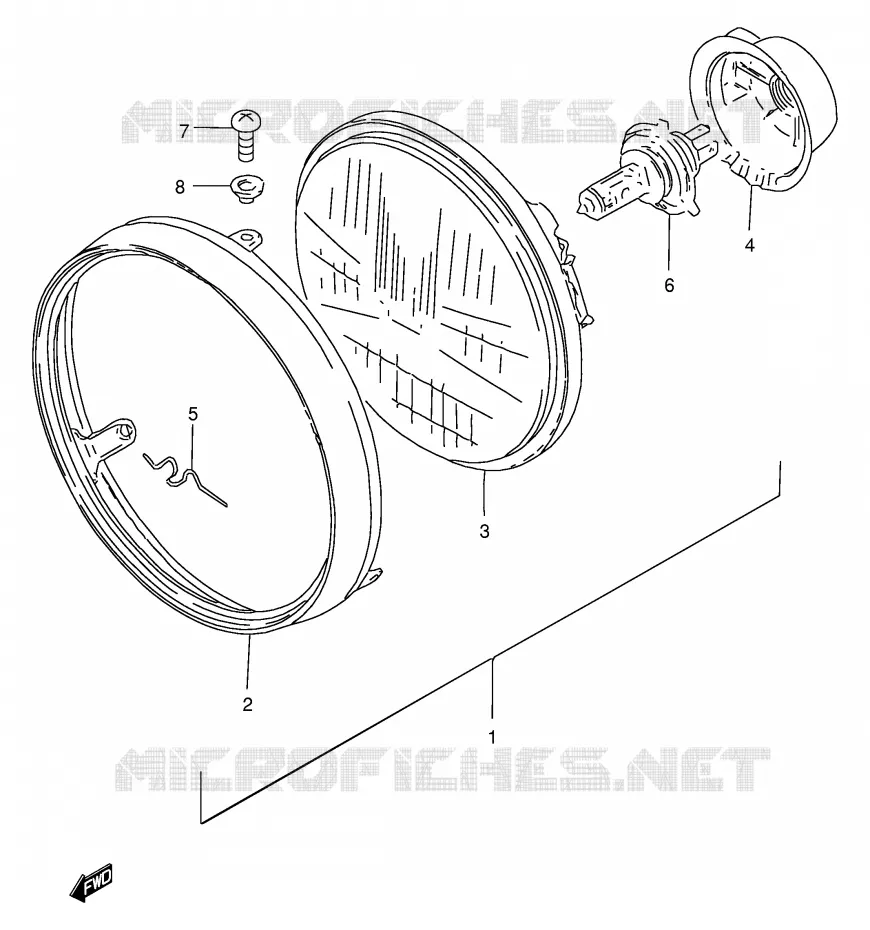 KOPLAMP Suzuki MOTO 200 DF 2000  DF200EY