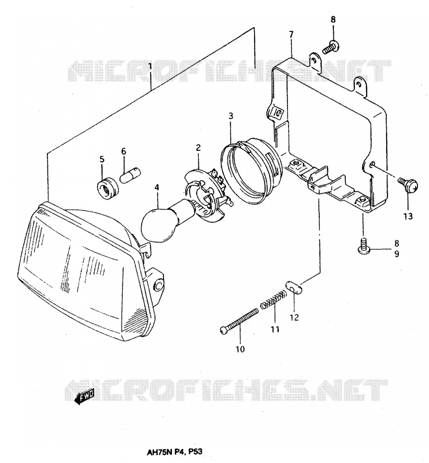 KOPLAMP Suzuki SCOOTER 75 ADDRESS 1992  AH75N