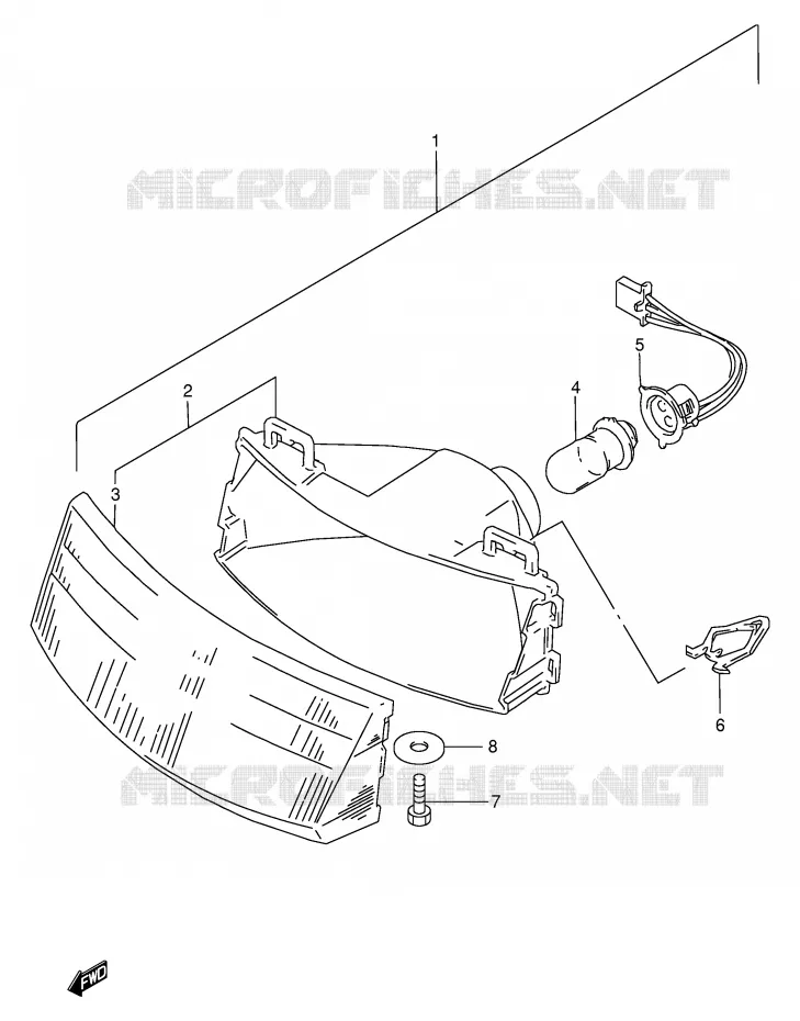 KOPLAMP (~F.NO.219350) Suzuki SCOOTER 100 ADDRESS 2000  AG100Y(E71)