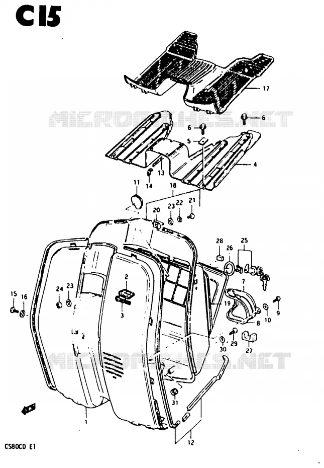 LEG SHIELD (E2, E17, E22) Suzuki SCOOTER 80 CS 1983  CS80LD
