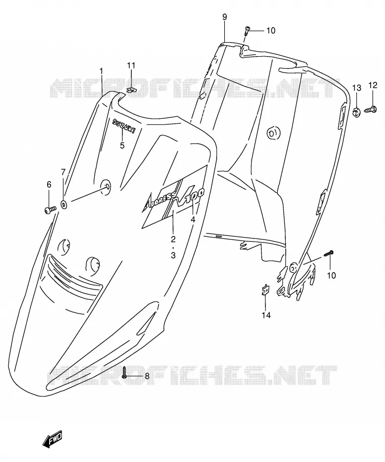 LEG SHIELD (MODELE M/P) Suzuki SCOOTER 100 ADDRESS 1997  AG100V(E71)