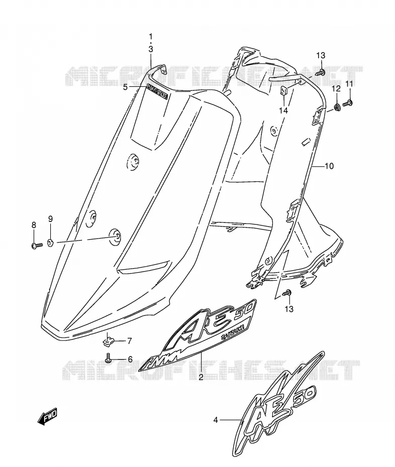 LEG SHIELD (MODELE N/P/R/T) Suzuki SCOOTER 50 AE 1990  AE50L(E1)