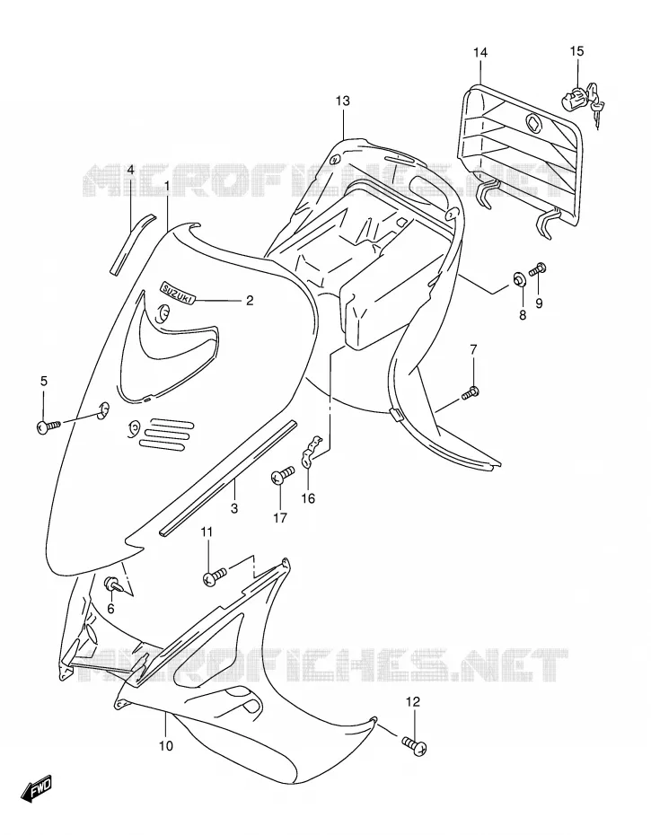 LEG SHIELD (MODELE S) Suzuki SCOOTER 125 BURGMAN 1999  AN125UX(E2)