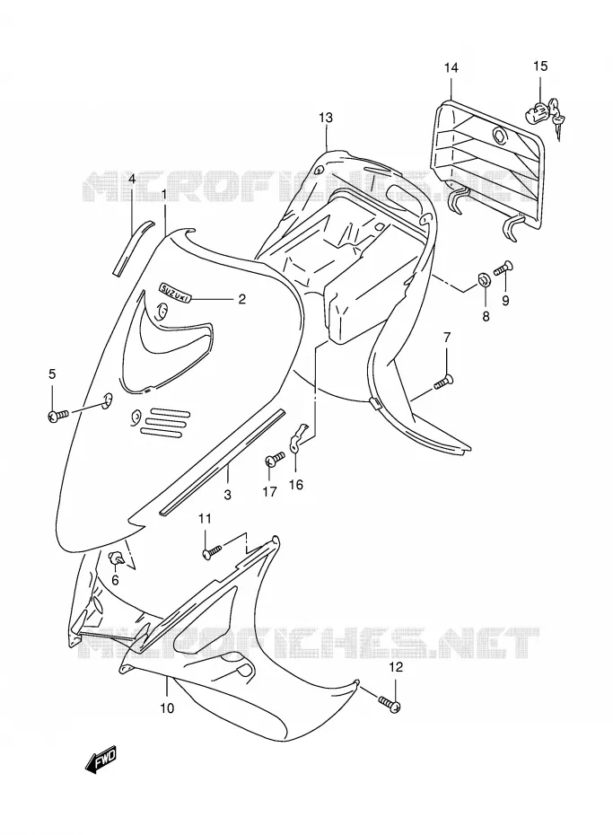 LEG SHIELD (MODELE T/V/W) Suzuki SCOOTER 150 BURGMAN 1996  AN150T(E34)