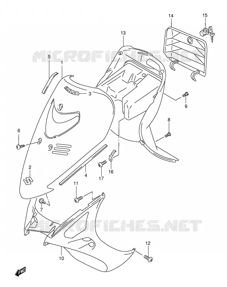 LEG SHIELD (MODELE X/Y) Suzuki SCOOTER 125 BURGMAN 2000  AN125UY(E2)