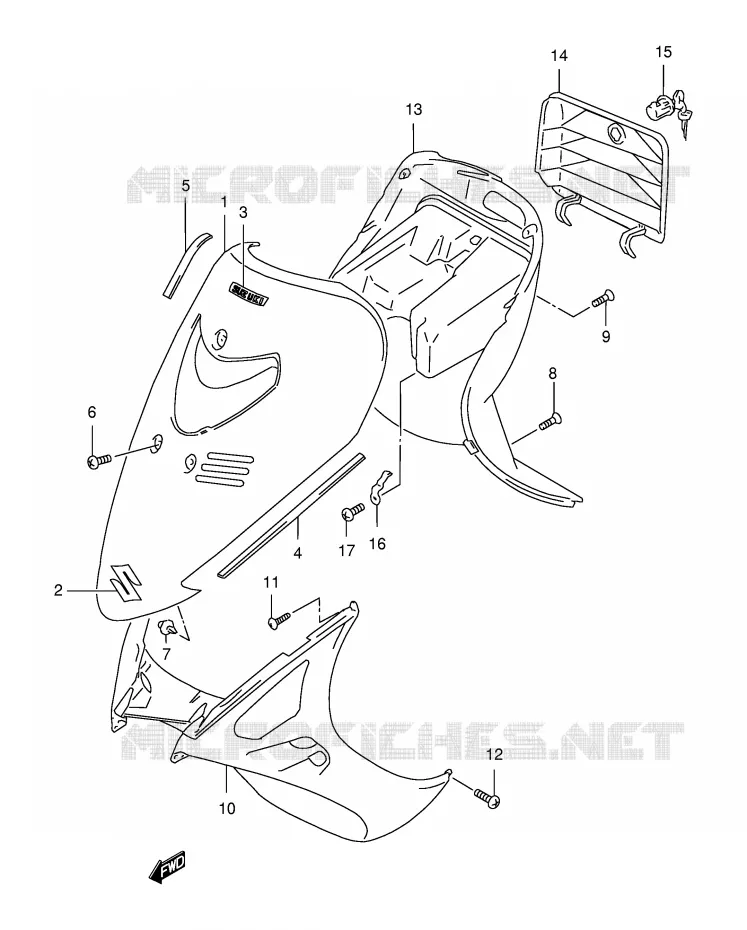 LEG SHIELD (MODELE X/Y) Suzuki SCOOTER 150 BURGMAN 1996  AN150T(E34)