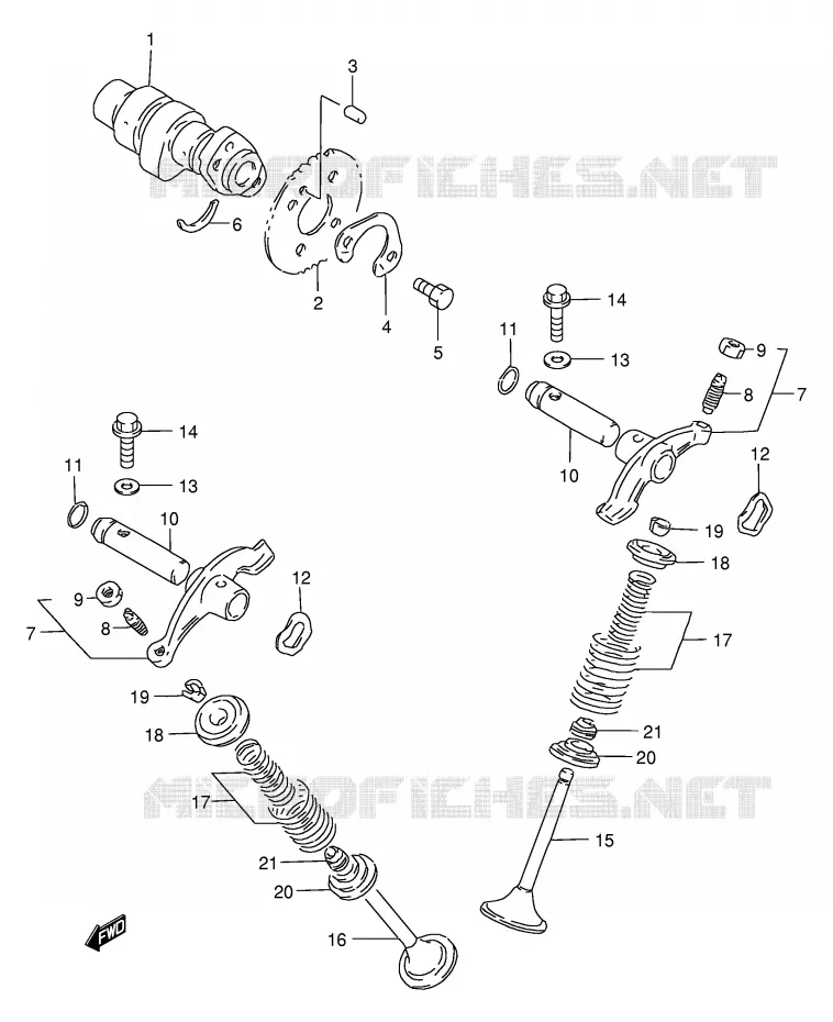 NOKKENAS - VALVES Suzuki MOTO 200 DF 1997  DF200EV