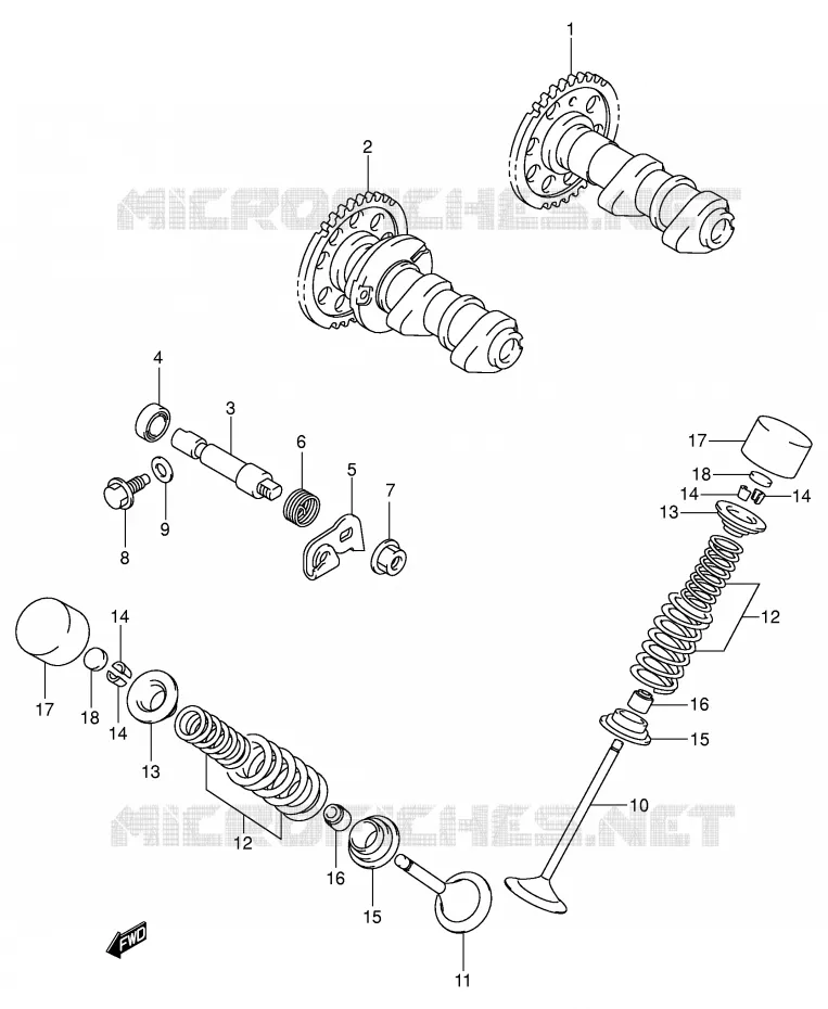 NOKKENAS - VALVES Suzuki MOTO 400 DR-Z 2004  DR-Z400EK4(E1)