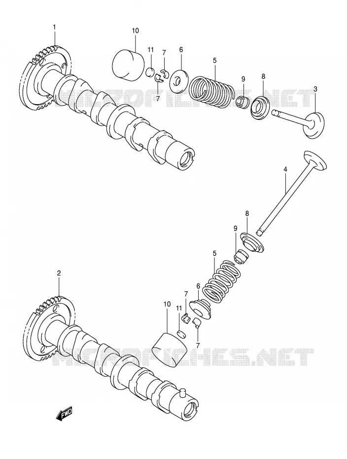NOKKENAS - VALVES Suzuki SCOOTER 650 BURGMAN 2003  AN650K3(E2)