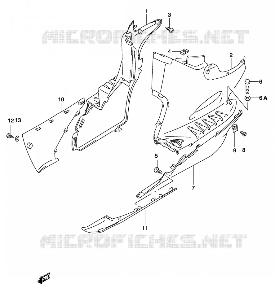 ONDERAANKLEDING (MODELE K2) Suzuki SCOOTER 50 KATANA 2001  AY50WRK1(P19)