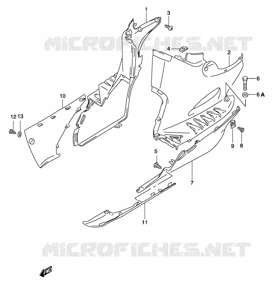 ONDERAANKLEDING (MODELE K3) Suzuki SCOOTER 50 KATANA 2002  AY50WRK2(P19)