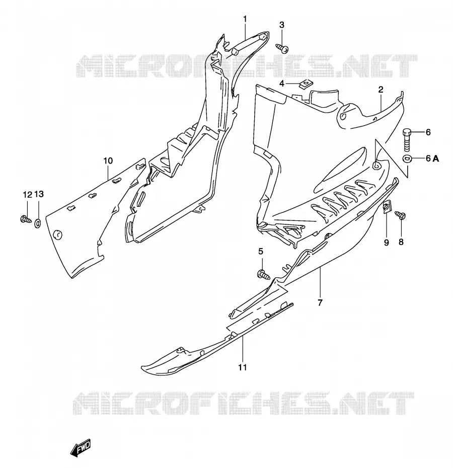 ONDERAANKLEDING (MODELE K4) Suzuki SCOOTER 50 KATANA 2002  AY50K2(P19)