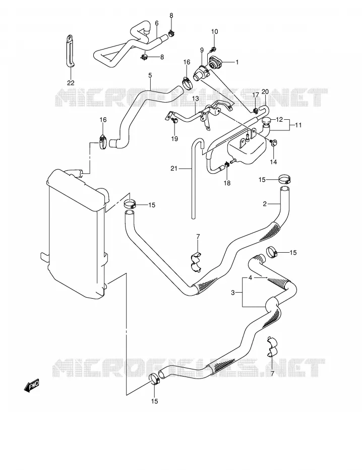 RADIATOR SLANG Suzuki SCOOTER 400 BURGMAN 2005  AN400K5(E2)